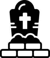 Vector solid black icon for grave