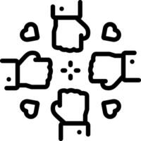 Black line icon for alliance vector
