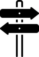 Solid black icon for direction board vector