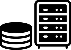 Solid black icon for database vector