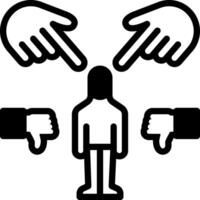 Solid black icon for criticism vector