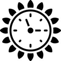 Vector solid black icon for clock