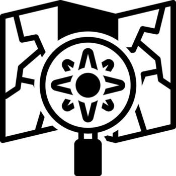 Solid black icon for exploring vector