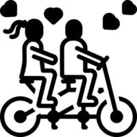 Vector solid black icon for two happy couple