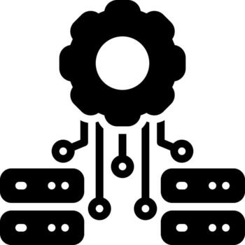 Solid black icon for data vector