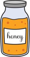 miel en un vaso tarro vector
