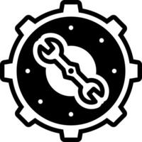sólido negro icono para hora preparar vector