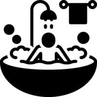 Solid black icon for bathing vector