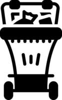 Solid black icon for trash bin vector