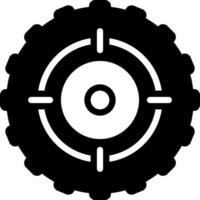 Solid black icon for target vector