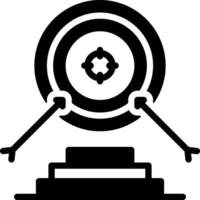 Solid black icon for mission vector
