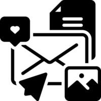 Solid black icon for email vector