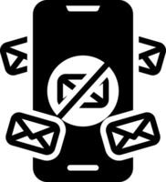 Solid black icon for spam vector