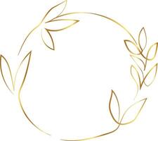 gold circle vintage frame vector