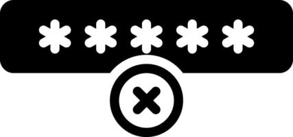 Solid black icon for wrong vector