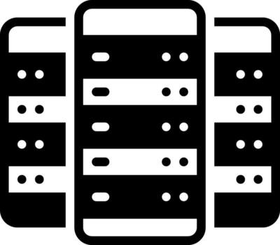 Solid black icon for server vector