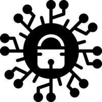 Solid black icon for cyber security vector