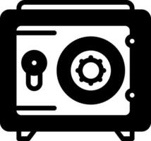 Solid black icon for safe vector