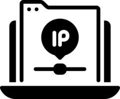 sólido negro icono para ip vector