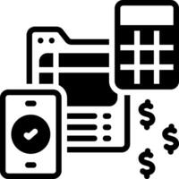 Vector solid black icon for payable