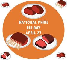 national prime rib day vector