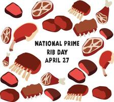 national prime rib day vector