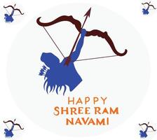 shree ram navami diwas cultural background with bow and arrow vector