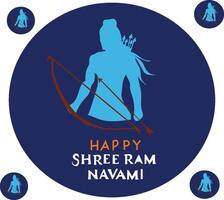 shree RAM navami diwas cultural antecedentes con arco y flecha vector