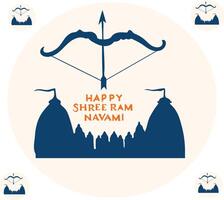 shree ram navami diwas cultural background with bow and arrow vector