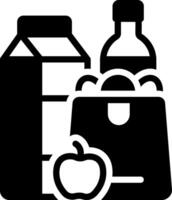 Vector solid black icon for provisions