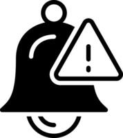 Solid black icon for warning vector