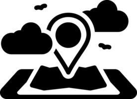 Solid black icon for location vector