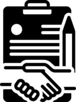 Solid black icon for agreement vector