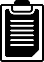 Solid black icon for clipboard vector