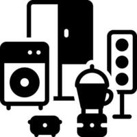 Vector solid black icon for electronics