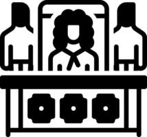 Solid black icon for judge vector