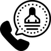 Solid black icon for contact vector