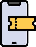 Online ticket vector icon