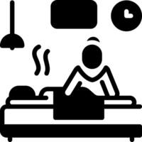 Solid black icon for massage vector