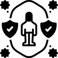 Solid black icon for prevent vector