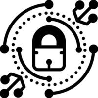 Solid black icon for secure vector