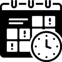 Solid black icon for deadline vector