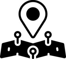 Solid black icon for location vector