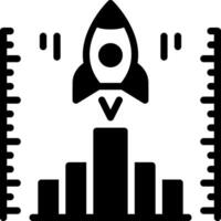 Solid black icon for performance vector