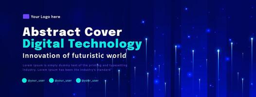 Digital technology poster cover speed connect blue background, cyber information, abstract communication, innovation future tech data, internet network connection, Ai big data, illustration vector