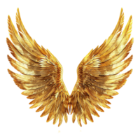 AI generated Golden wings ornament isolated on a transparent background png