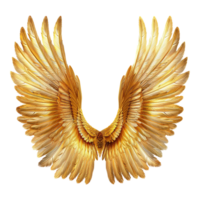 AI generated Golden wings ornament isolated on a transparent background png