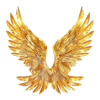 AI generated Golden wings ornament isolated on a transparent background png