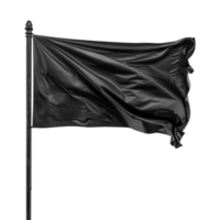 AI generated Blank black flag waving isolated on transparent background png