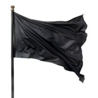 AI generated Blank black flag waving isolated on transparent background png